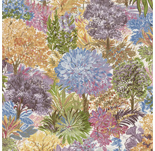 Behang met bloemmotief en boomafbeeldingen