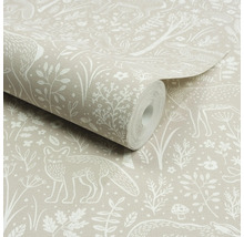 Rol behang met dierenmotief, inclusief vos en hert