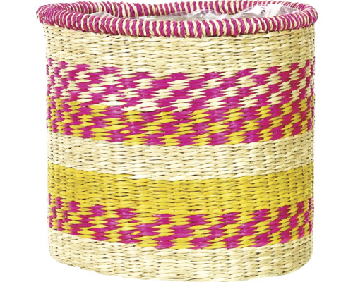 Gevlochten plantenmand met patroon