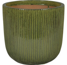 Keramische plantenbak met ribbelpatroon
