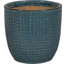 Blauwe bloempot met textuur voor binnen en buiten