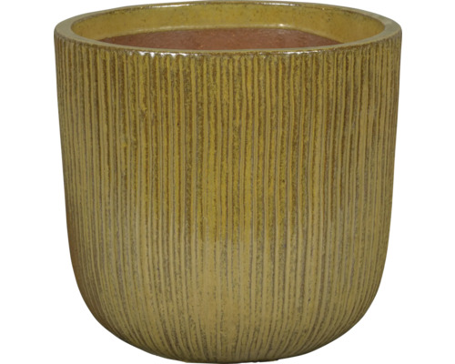 Geribbelde keramische bloempot