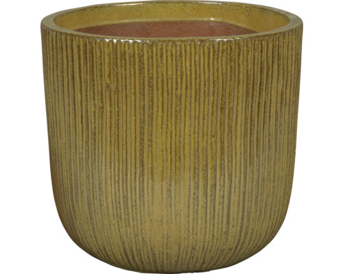 Bloempot van keramiek met geribbeld oppervlak