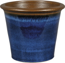 Blauwe bloempot van keramiek