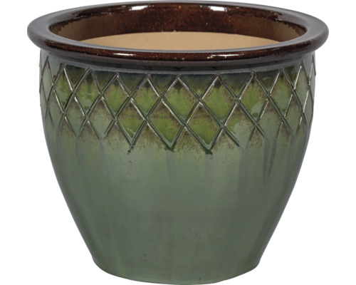 Keramische plantenpot met ruitpatroon