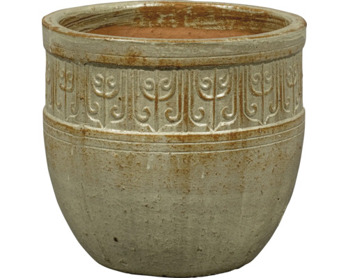 Bloempot van keramiek met ornamenten