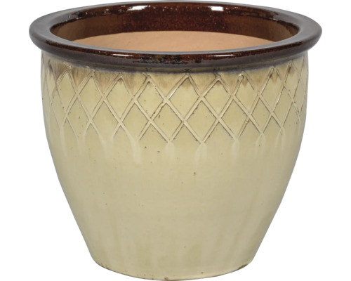 Keramische plantenpot met ruitpatroon