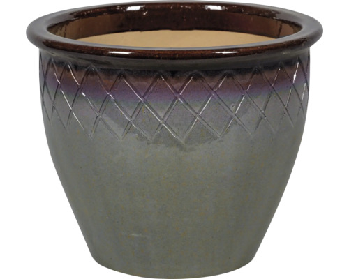 Keramische plantenbak met ruitpatroon