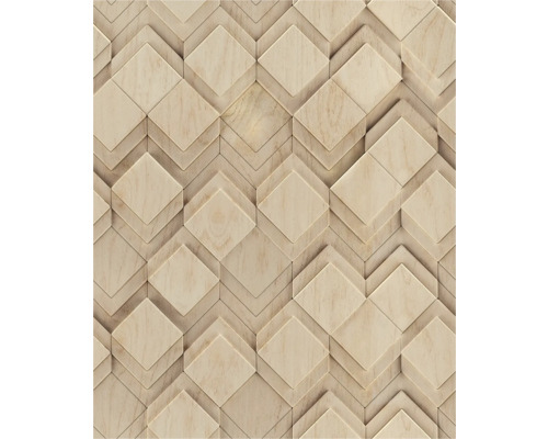 MARBURG Vliesbehang 81675 Novamur 3D beige Houten wandpanelen met ruitpatroon