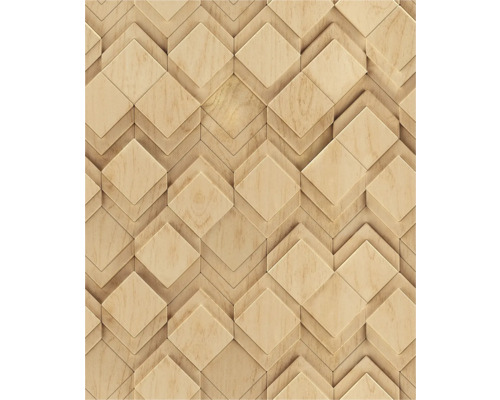 MARBURG Vliesbehang 84676 Novamur 3D beige Achtergrond met overlappende houten ruiten