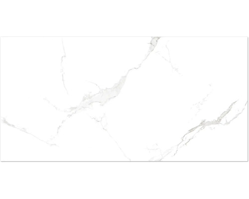 Wand- en vloertegel Bianco River wit 60x120 cm gerectificeerd Witte tegel met marmerstructuur