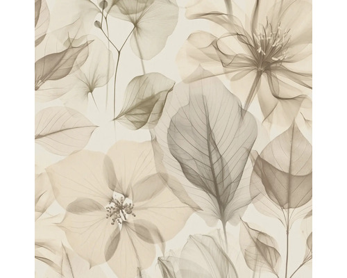 Behang met bloemen- en bladerenmotief