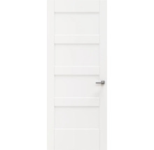 Witte binnendeur met horizontale sierlijsten en deurklink