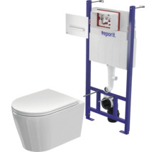 Wandtoilet met spoelreservoir en montageframe