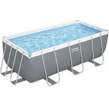 Rechthoekig zwembad met stalen frame en water