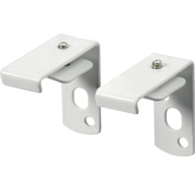 Twee witte steunen voor jaloezieën voor wandmontage