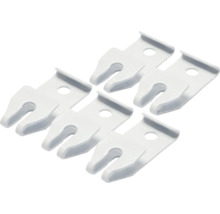 Zes lamelhaken van kunststof