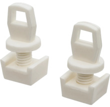 Twee toiletbevestigingsschroeven van kunststof