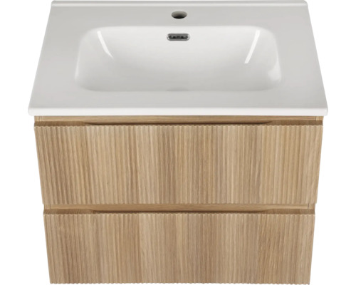 Wastafelonderkast met twee lades en wastafel