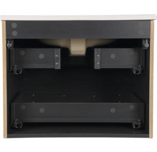 Binnenaanzicht van een wastafelonderkast met laden