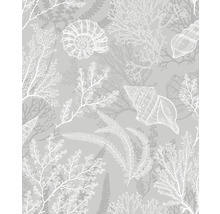 Behang met schelpen en plantmotieven