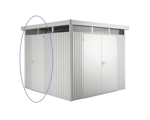 Metalen tuinhuis met enkele deur