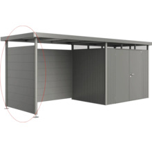 Metalen tuinhuis met plat dak voor het opbergen van tuingereedschap