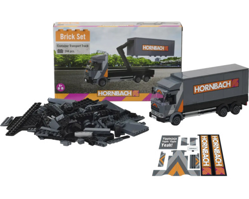 Hornbach container transportwagen vrachtwagen bouwset met stickers en verpakking