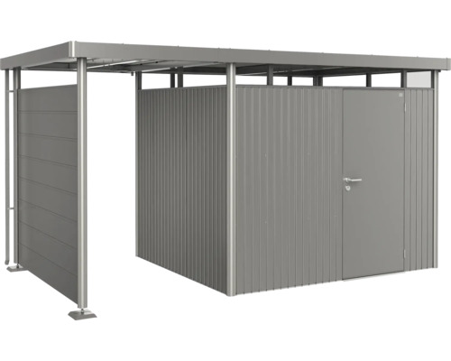 Grijze gereedschapskist met schuifdeur en deur