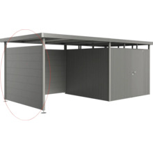 Metalen tuinhuis met zijelementen en deur