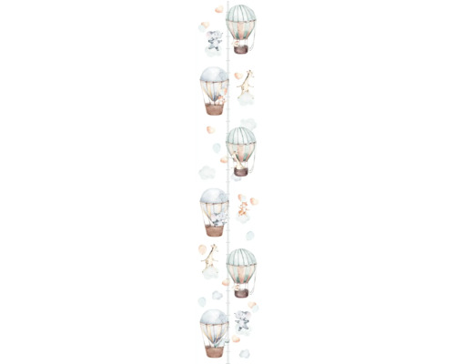 Meetlat met luchtballonnen en dieren als decoratie voor de kinderkamer