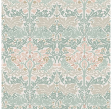 Behang met konijnen, vogels en plantenpatroon