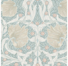 Behang met bloemmotief van bloemen en bladeren