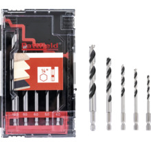 Houtboor set met verschillende maten in kunststof doos