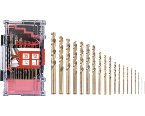 PATTFIELD Metaalborenset rond, 19-delig Pattfield HSS-CO metaalborenset met 25 stuks in koffer