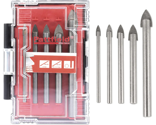 PATTFIELD Glas- en tegelborenset rond, 5-delig Pattfield glasboor set met verschillende maten in transparante doos