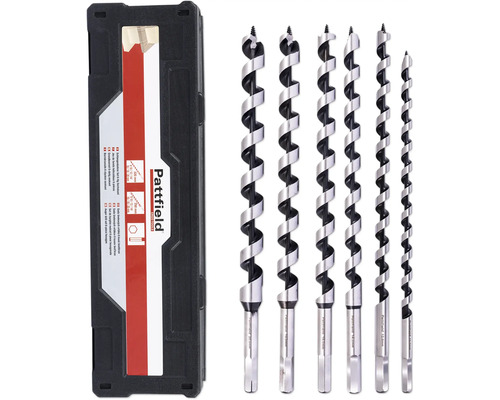 PATTFIELD Slangenborenset zeskant, 6-delig Pattfield slangenboor set met zes delen en zeskantopname in een opbergbox