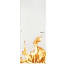 Witte deur met vuureffect