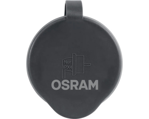 OSRAM logo op een ronde afdekking met hanger en IPX4 beschermingsklasse