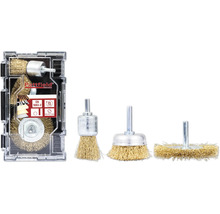 Pattfield draadborstelset voor boormachines, vier verschillende borstels