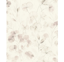 Behang met bloemmotief en bladeren