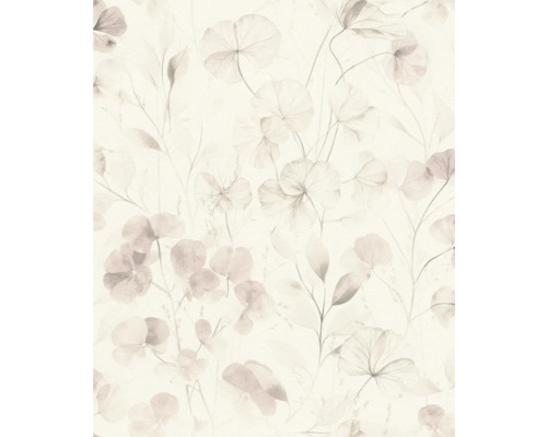 Behang met bloemmotief en bladeren