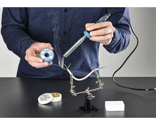 Draden solderen met soldeerbout, soldeertin en vloeimiddel