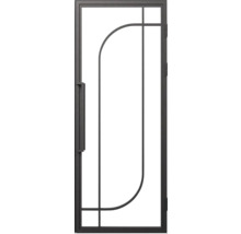 Decoratieve binnendeur met metalen frame en handgreep