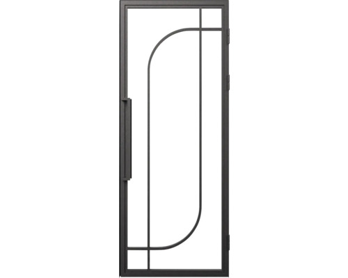 Decoratieve binnendeur met metalen frame en handgreep