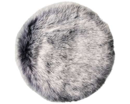 SOLEVITO Zitkussen imitatiebont zwart ø 35 cm Rond kunstvacht tapijt