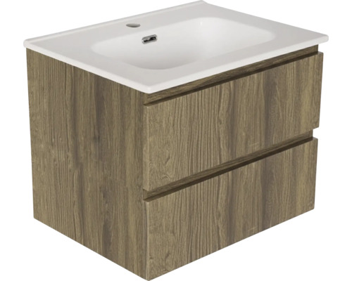 Wastafelonderkast met twee lades en wastafel