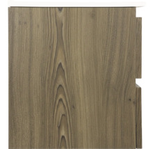 Detail van een badkameronderkast met houten structuur