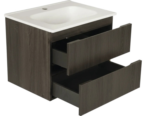 Wastafelonderkast met twee laden en wastafel