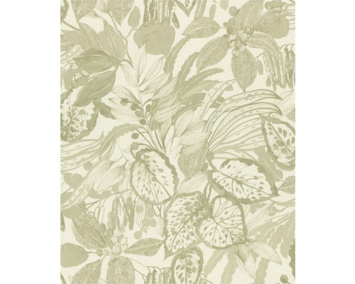 Behang met botanisch patroon van bladeren